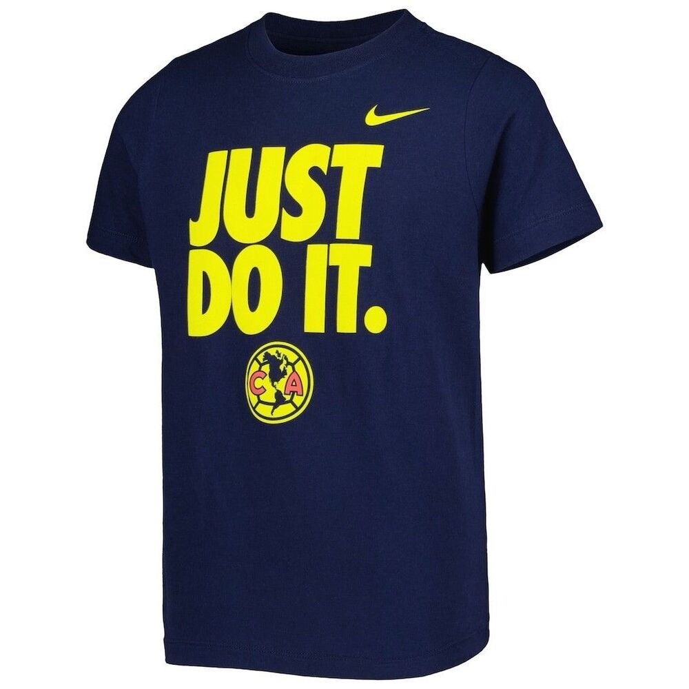 Nike Youth Large Club America Just Do It T-Shirt Navy Blue Soccer Graphic Tee L - Picture 2 of 8